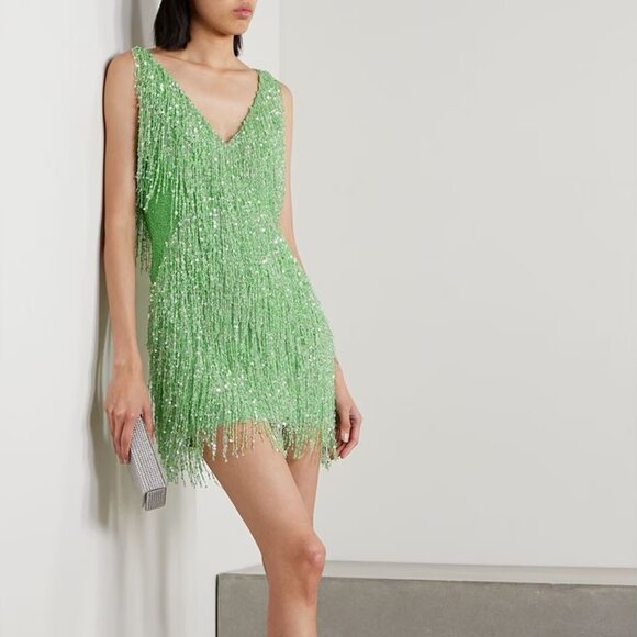 NWT Naeem Khan Designer Luxury Gatsby embellished Flapper Style mini dress  4 - Picture 1 of 16